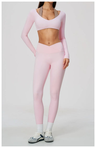 SPARK Women's Naked-Feel Cross Waist Yoga Leggings ZC2588