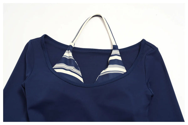 SPARK Women’s Color Block Stripe Yoga Long Sleeve Top ZC4549