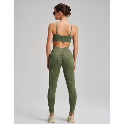 SPARK Seamless Sand Washed Yoga Two-piece Set RQ2493