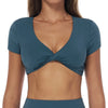 SPARK Summer Pleated V-neck Yoga Short SleeveZC3092