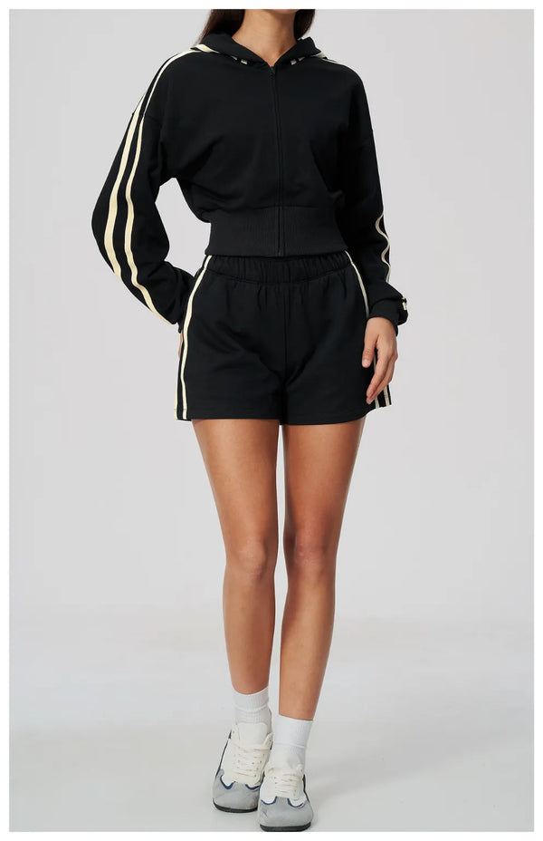 SPARK Women’s Color Block Cropped Hooded Jacket | Thick Warm Athletic & Casual Jacket ZC3005