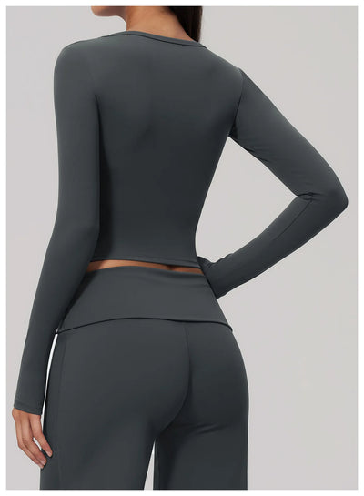 SPARK Women's Long-Sleeve High Stretch Slim-Fit Yoga Top ZC9599