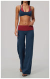 SPARK Women’s Color Block Fake Two-Piece Yoga Bra ZC2585