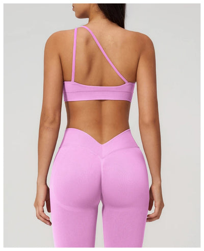 SPARK Spring New One Shoulder Pretty-Back Yoga Bra ZC7790