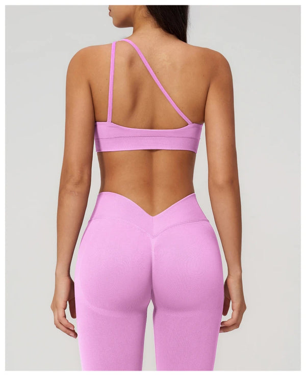 SPARK Spring New One Shoulder Pretty-Back Yoga Bra ZC7790