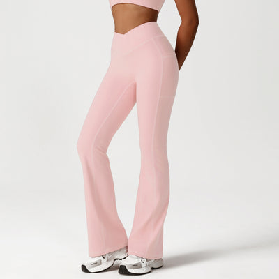 SPARK Cross High Waist Yoga Flared Pants YG2526