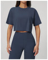 SPARK New Crew-Neck Loose Cropped Athletic Yoga Fitness T-Shirt ZC3091-2