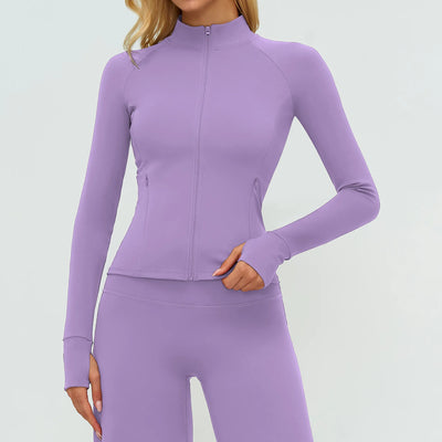 SPARK Yoga Long-sleeved Zip-up Pocket Jacket For Women ZC4510