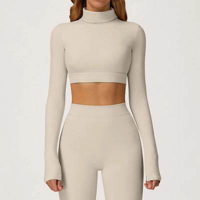 SPARK High Collar Yoga Hollow Back Tight Sports Top ZC4507