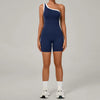 SPARK Color Block Asymmetric One-Shoulder Yoga Bodysuit for Women TF1977