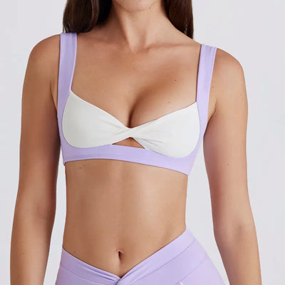 SPARK Sexy Contrast Twisted Bra With a Hole QY6538