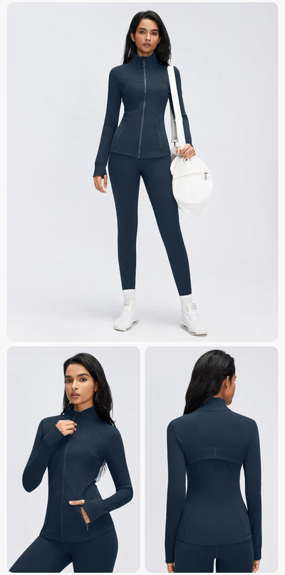 SPARK Women's Slim-Fit Zip-Up Yoga Jacket DQ26110