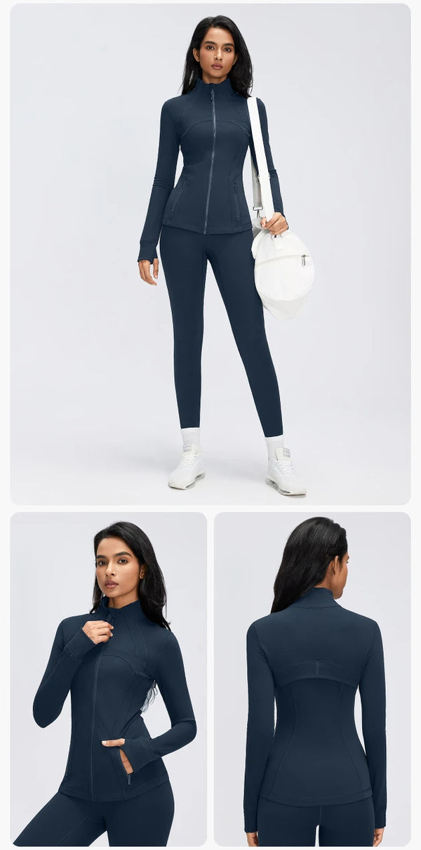 SPARK Women's Slim-Fit Zip-Up Yoga Jacket DQ26110