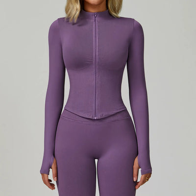 SPARK Slim-fit Zip-up Yoga Jacket For Women ZC7725