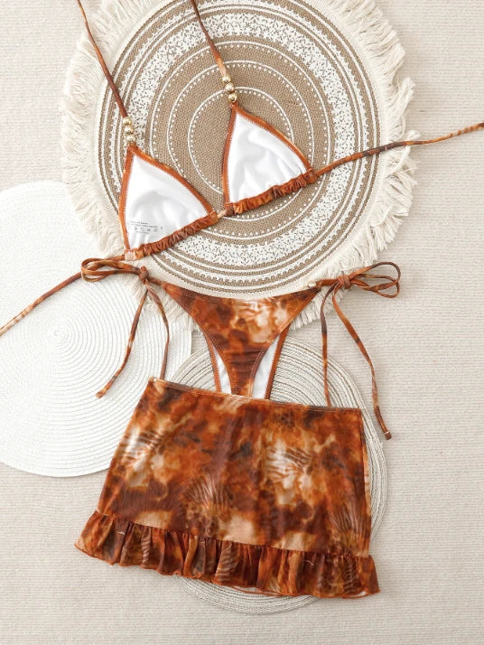 SPARK Summer 3-Piece Printed Bikini Set MJ8005