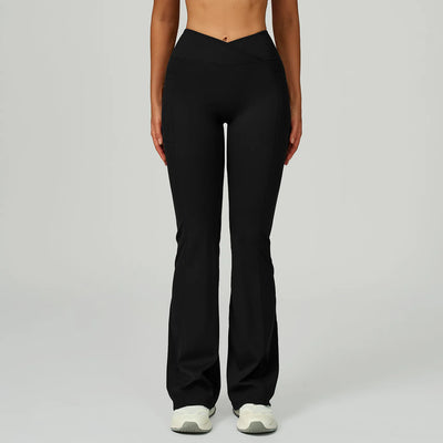 SPARK Cross High Waist Flared Pants for Women ZC2030