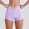 SPARK Contrast Color Twist High Waist Yoga Shorts QY6551