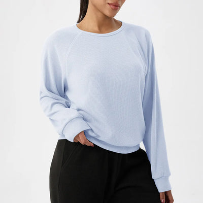 SPARK Women's Waffle Solid Color Sweatshirts YEL52569