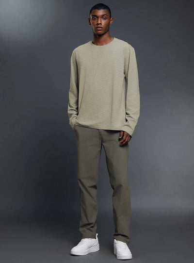 SPARK Men's Round Neck Versatile Long Sleeve Top FK033