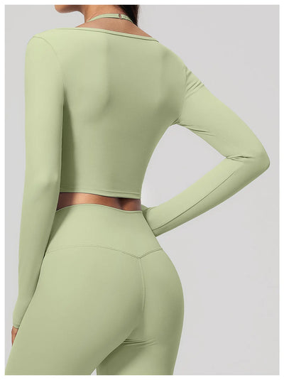 Spark Women's Long Sleeve Cropped Yoga Top ZC5529