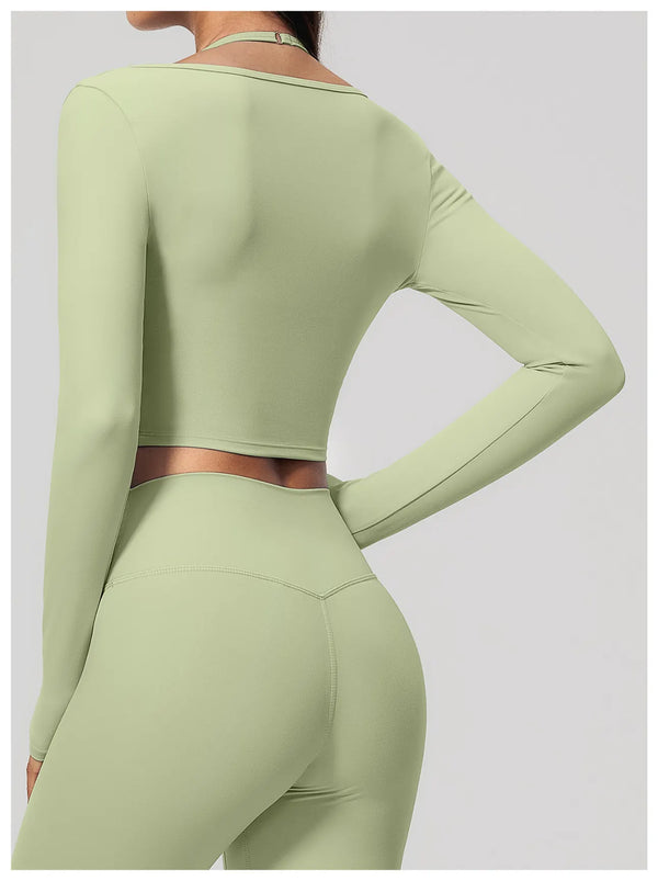 Spark Women's Long Sleeve Cropped Yoga Top ZC5529
