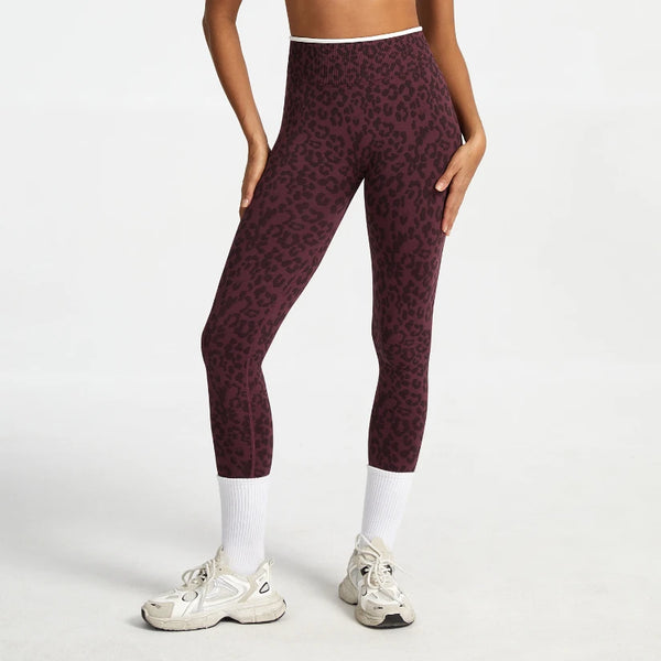 SPARK Seamless Leopard-print Yoga Fitness Leggings RXW3006-2