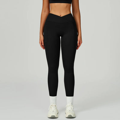 SPARK Cross High Waist Yoga Pants With Pockets For Women ZC2030