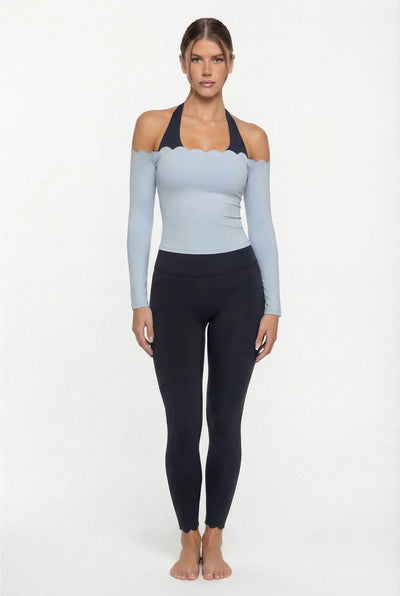 SPARK Fake Two-Piece Color-Block Fitness Yoga Top FNK881301