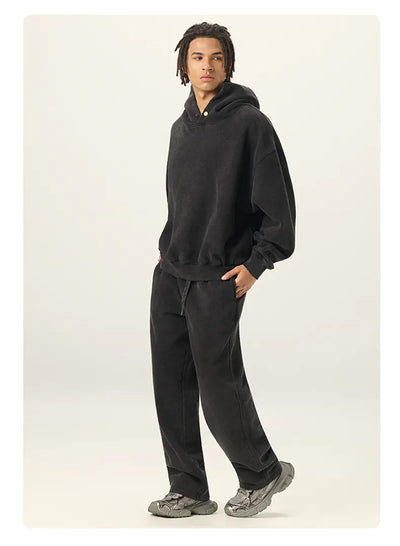 SPARK Unisex Washed-Style Plush-Lined Sweatshirt Set PL8305