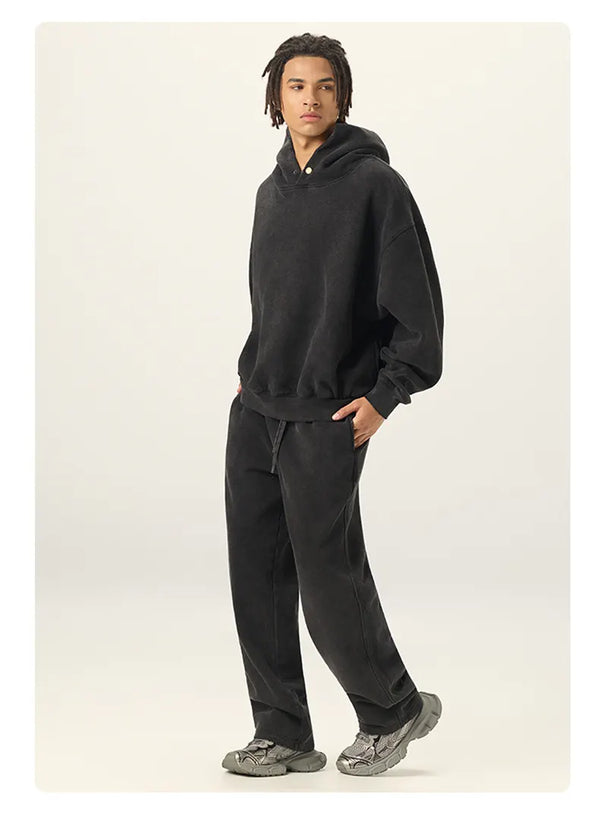 SPARK Unisex Washed-Style Plush-Lined Sweatshirt Set PL8305