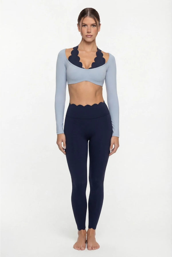 Spark Women's Brushed Lace Halter Neck Fake Two Piece Crop Top FNK8817