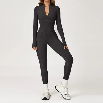 SPARK Plush Warm Stand Collar Zipper Long-sleeved Jumpsuit ZC5050