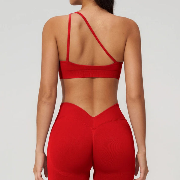 SPARK Spring New One Shoulder Pretty-Back Yoga Bra ZC7790