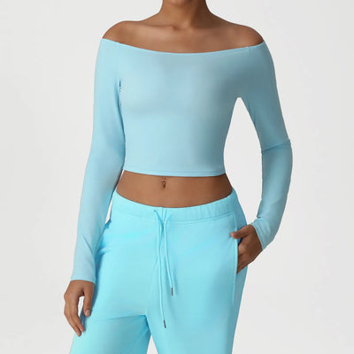 SPARK Yoga Long Sleeve Off-shoulder Top YG2525