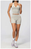 SPARK Women's Halter Deep V-neck Yoga Tank Top ZC4208