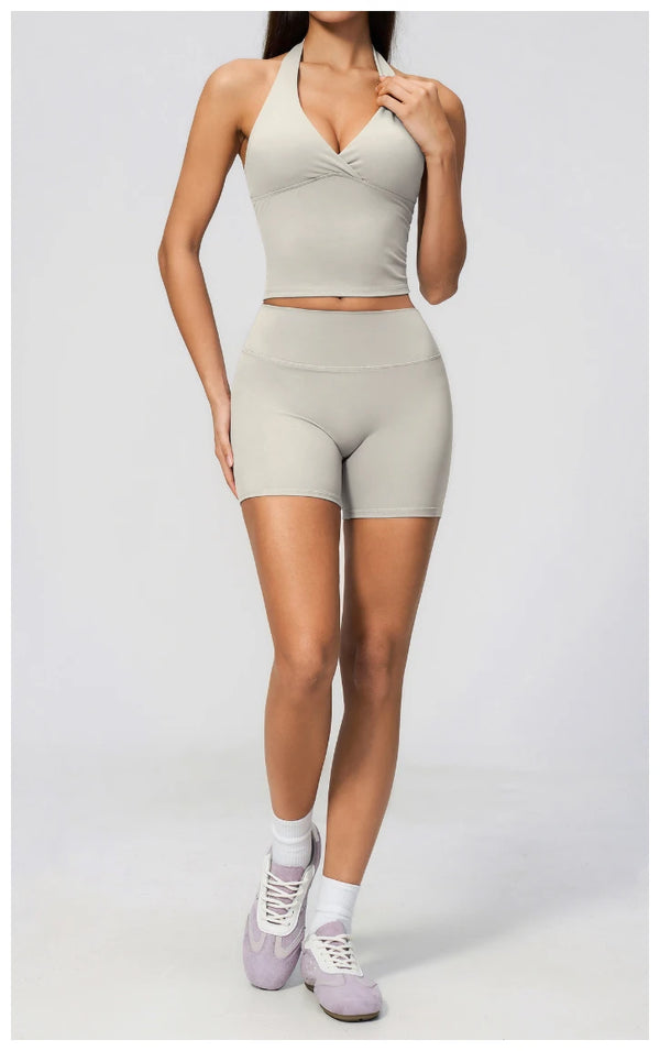 SPARK Women's Halter Deep V-neck Yoga Tank Top ZC4208