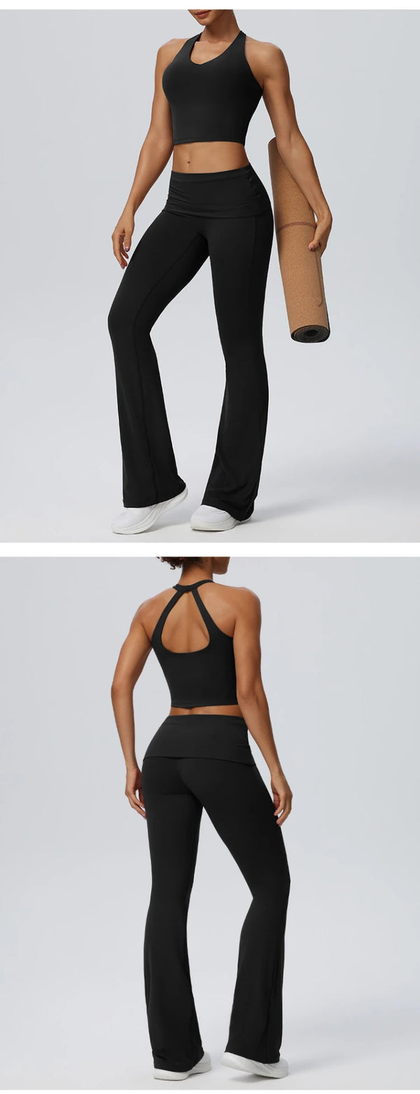 SPARK Women's Halter Neck Yoga Tank Top Open Back YEL62125