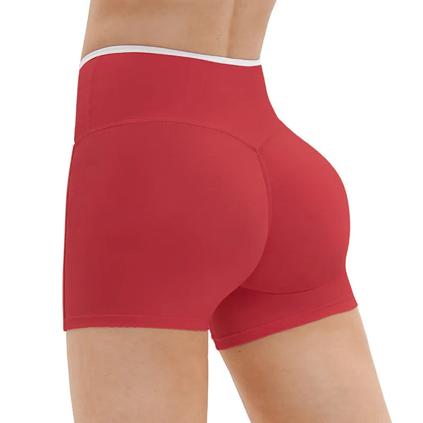 SPARK Contrasting Color Cross Waist Yoga Shorts ZC9528