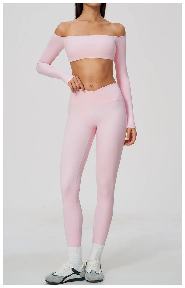 SPARK Women's Naked-Feel Cross Waist Yoga Leggings ZC2588