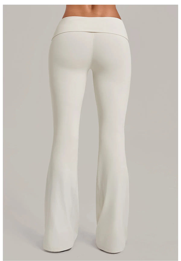 SPARK Women’s Fold-Over Waist Butt-Lifting Yoga Flare Pants TF2257