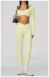 Spark Women's 2-in-1 Halter Long Sleeve Yoga Crop Top ZC2588