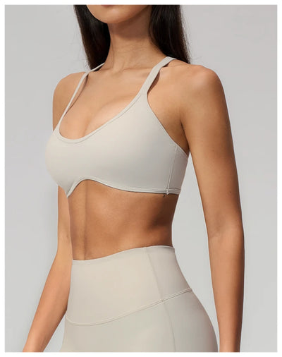 SPARK Women's Shockproof U-Neck Cross Back Yoga Sports Bra ZC5560