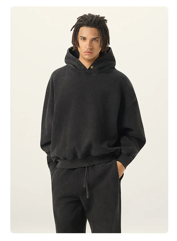 SPARK Unisex Washed-Style Plush-Lined Sweatshirt Set PL8305