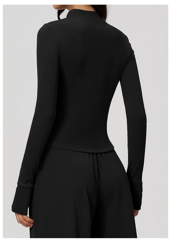 SPARK Women's Brushed Zip-Up Yoga Jacket | Stand Collar Workout & Running Jacket ZC9626-1
