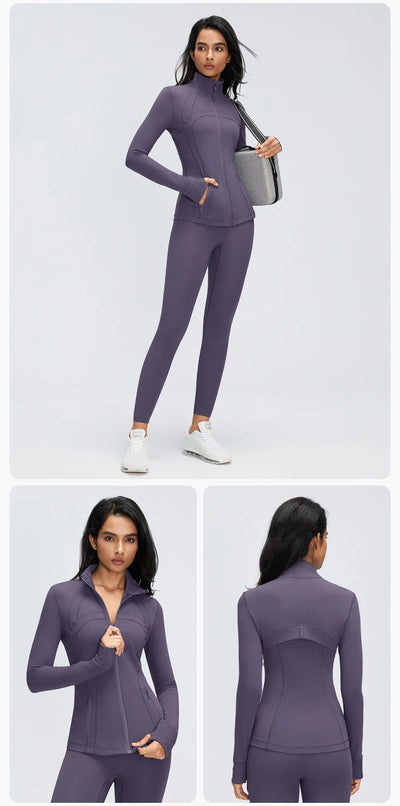 SPARK Women's Slim-Fit Zip-Up Yoga Jacket DQ26110