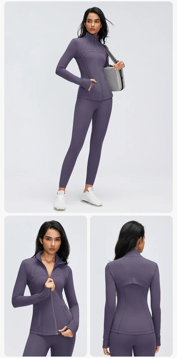 SPARK Women's Slim-Fit Zip-Up Yoga Jacket DQ26110