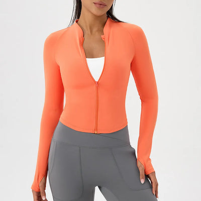SPARK Yoga Jacket Stand Collar Tops For Women YEL52567
