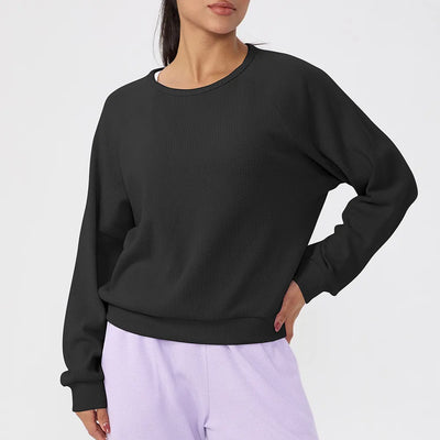 SPARK Women's Waffle Solid Color Sweatshirts YEL52569
