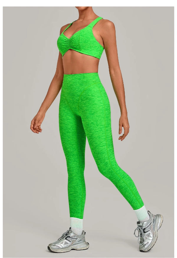 SPARK Ruched Sports Bra & High-Waisted Workout Set TF9291