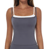 SPARK Fake Two-Piece Square Neck Yoga Tank Top ZC3092